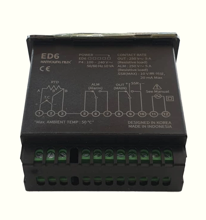 ترموستات دیجیتال ED6-FPMAP4 هانیانگ از نمای پشت
