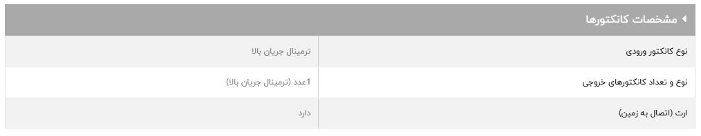 مشخصات کانکتور محافظ برق کولر‌گازی GLP301EVO