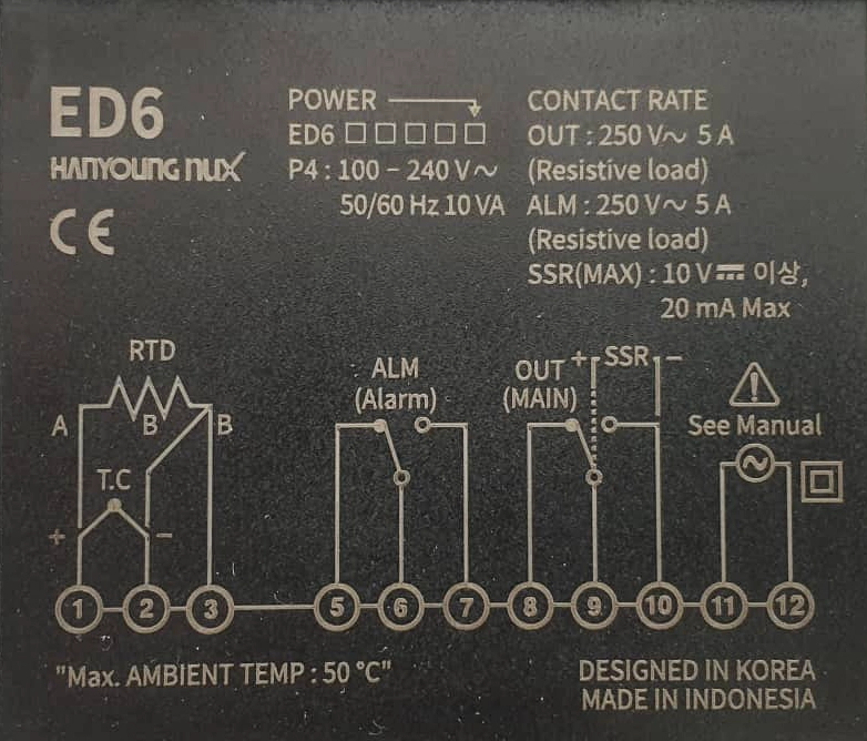 نقشه ترموستات دیجیتال ED6-FPMAP4 هانیانگ