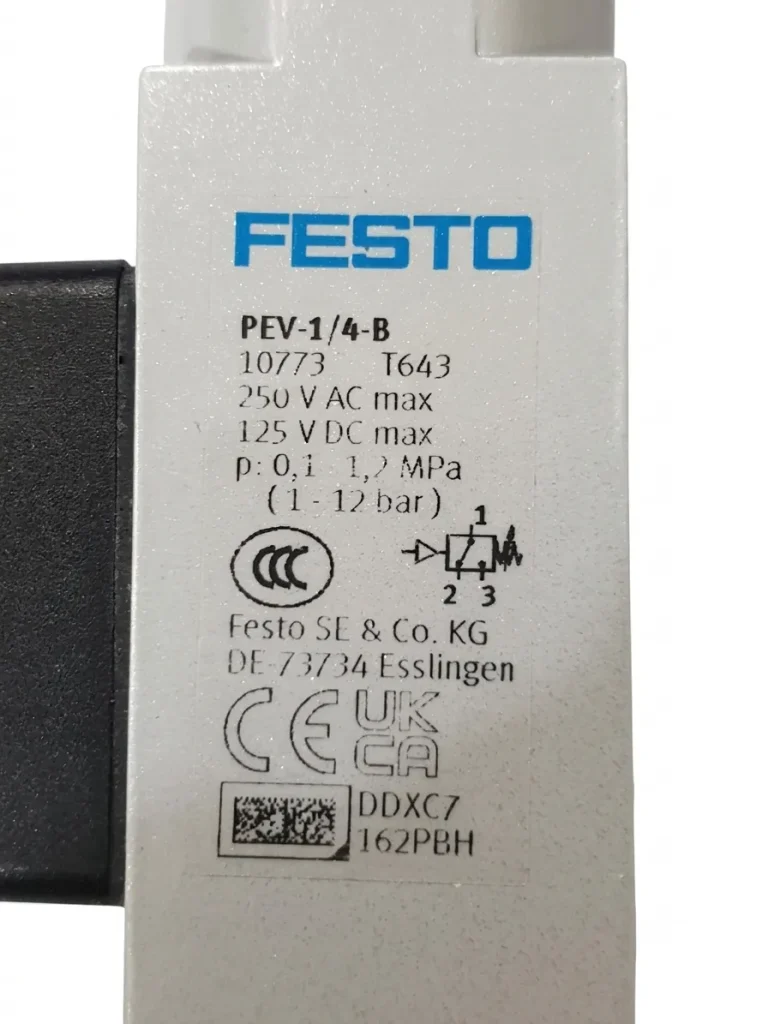 مشخصات فنی پرشر سوییچ PEV-14-B فستو