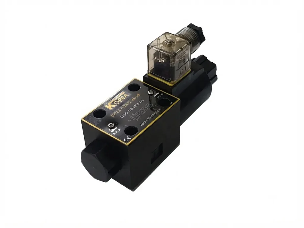 شیر هیدرولیک برقی کنترل جریان KOREA DSG-02 از نمای سه رخ