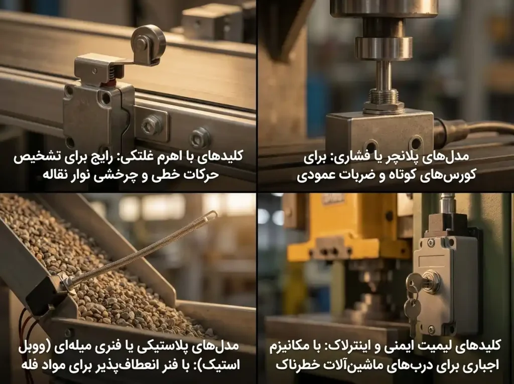 انواع میکروسوئیچ از نظر نحوه کاربری